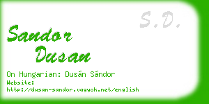sandor dusan business card